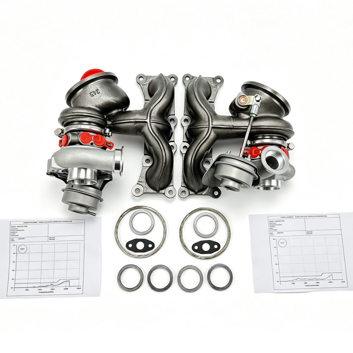 PA Upgrade TD04 V3 17T 19T Billet Compressor Wheel Performance Hybrid Twin Turbochargers for BMW 135i 335i 535i and Z4 N54 Engine