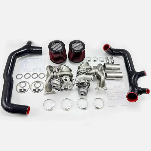 PA Upgrade TD04 V4 19T Billet Compressor Wheel Performance Hybrid Twin Turbochargers for BMW 135i 335i 535i and Z4 N54 Engine